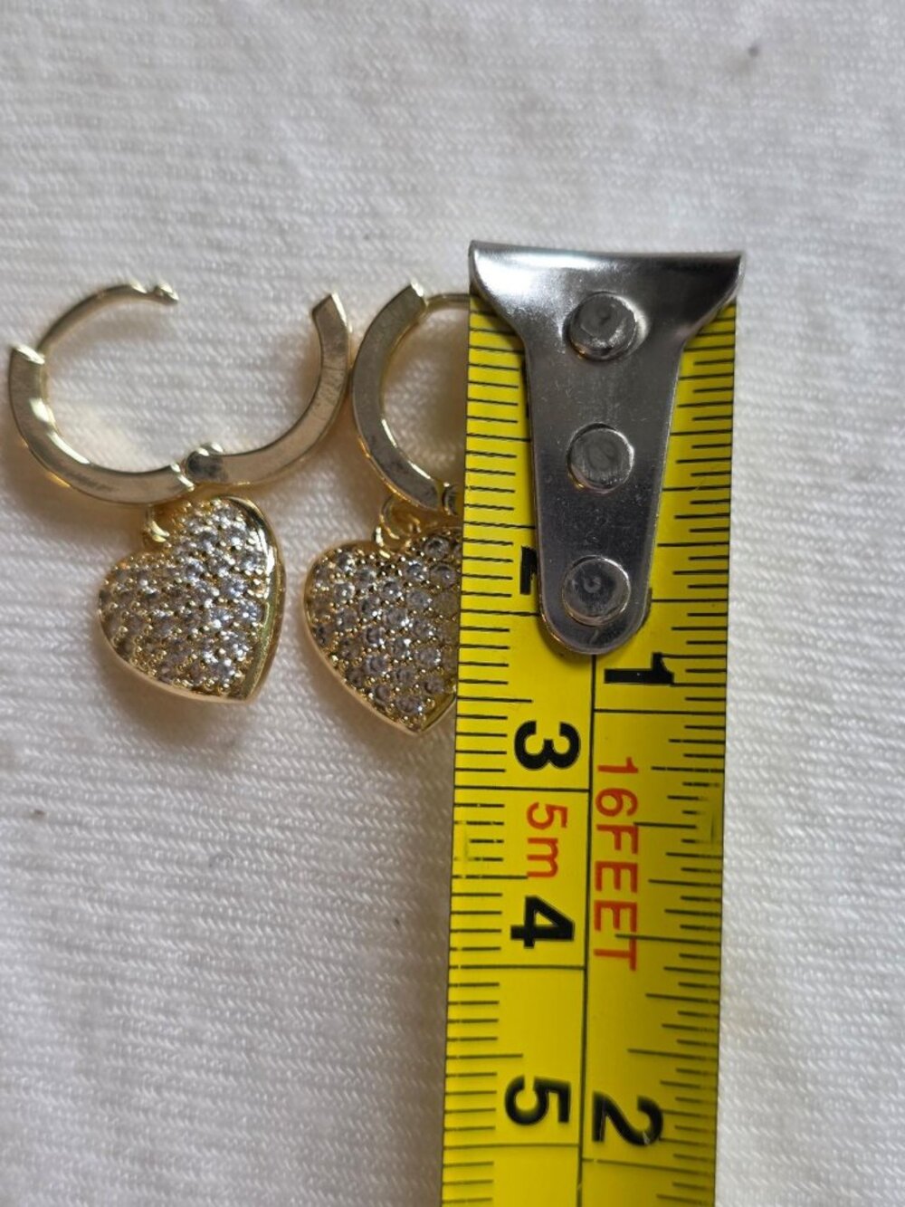 Heart Charm Hoop Earrings - Picture 2 of 2